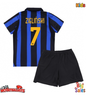 Inter Milan Piotr Zielinski #7 Replica Home Stadium Kit for Kids 2026-27 Short Sleeve (+ pants)